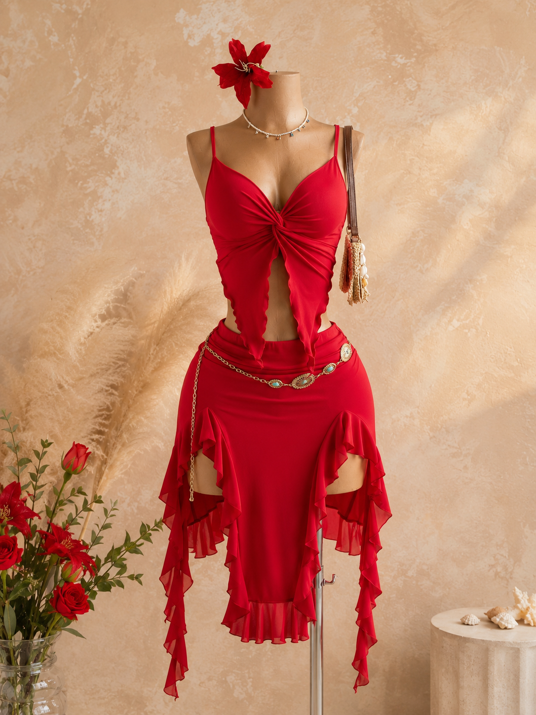 Coastal Ruffle Two-Piece Set