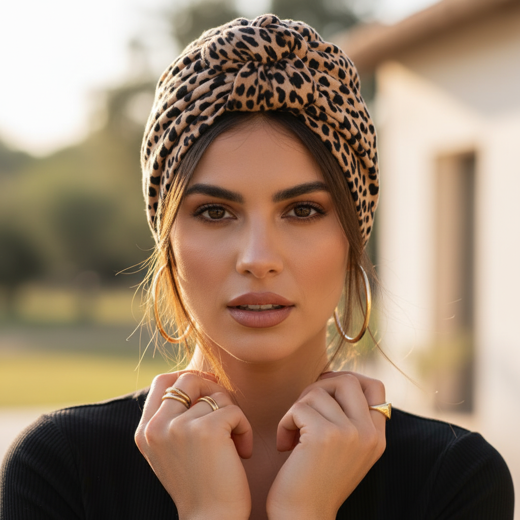 Leopard Print Headscarf