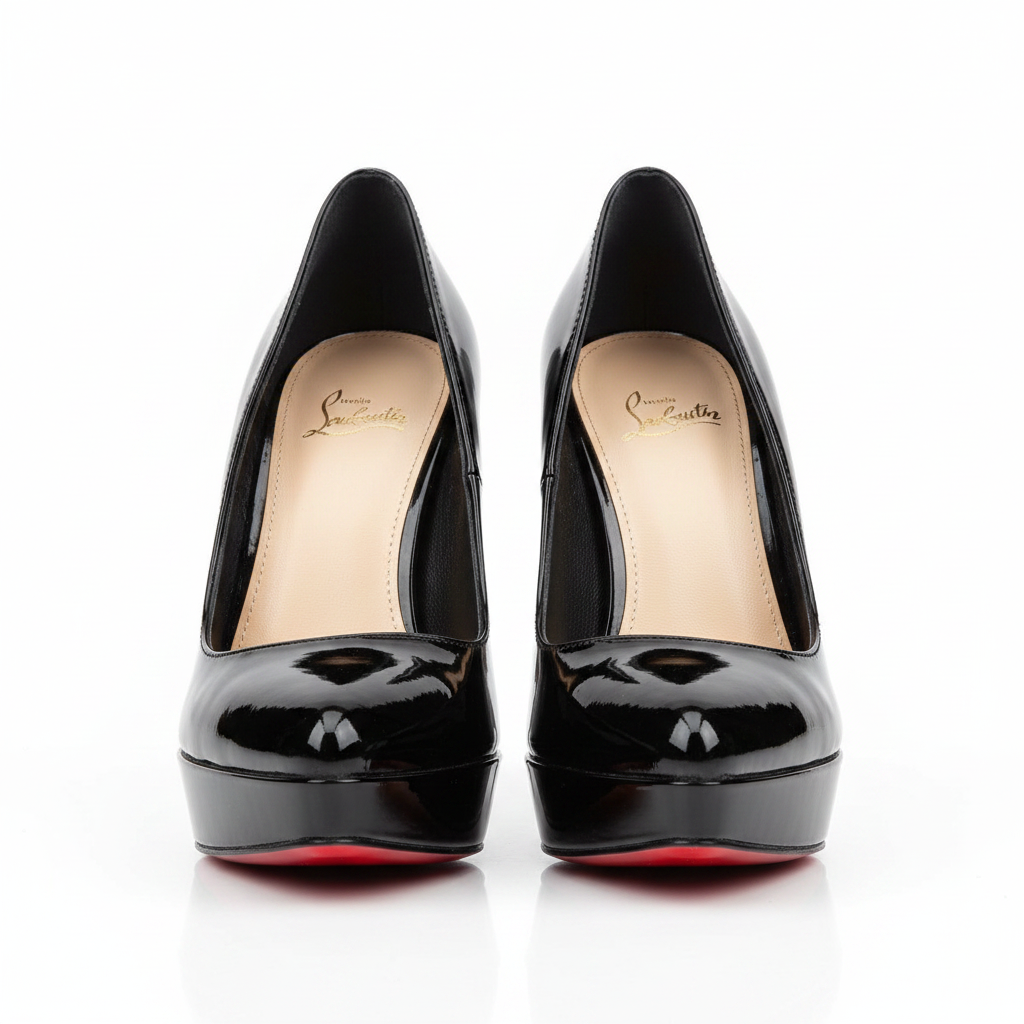 Shiny Black Sword Heels