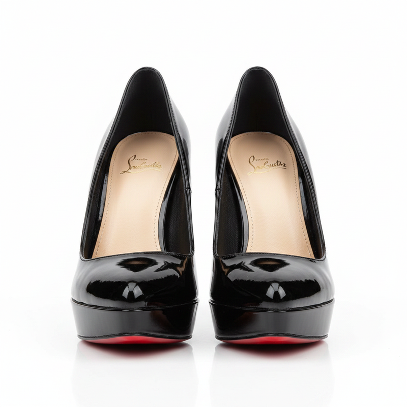 Shiny Black Sword Heels