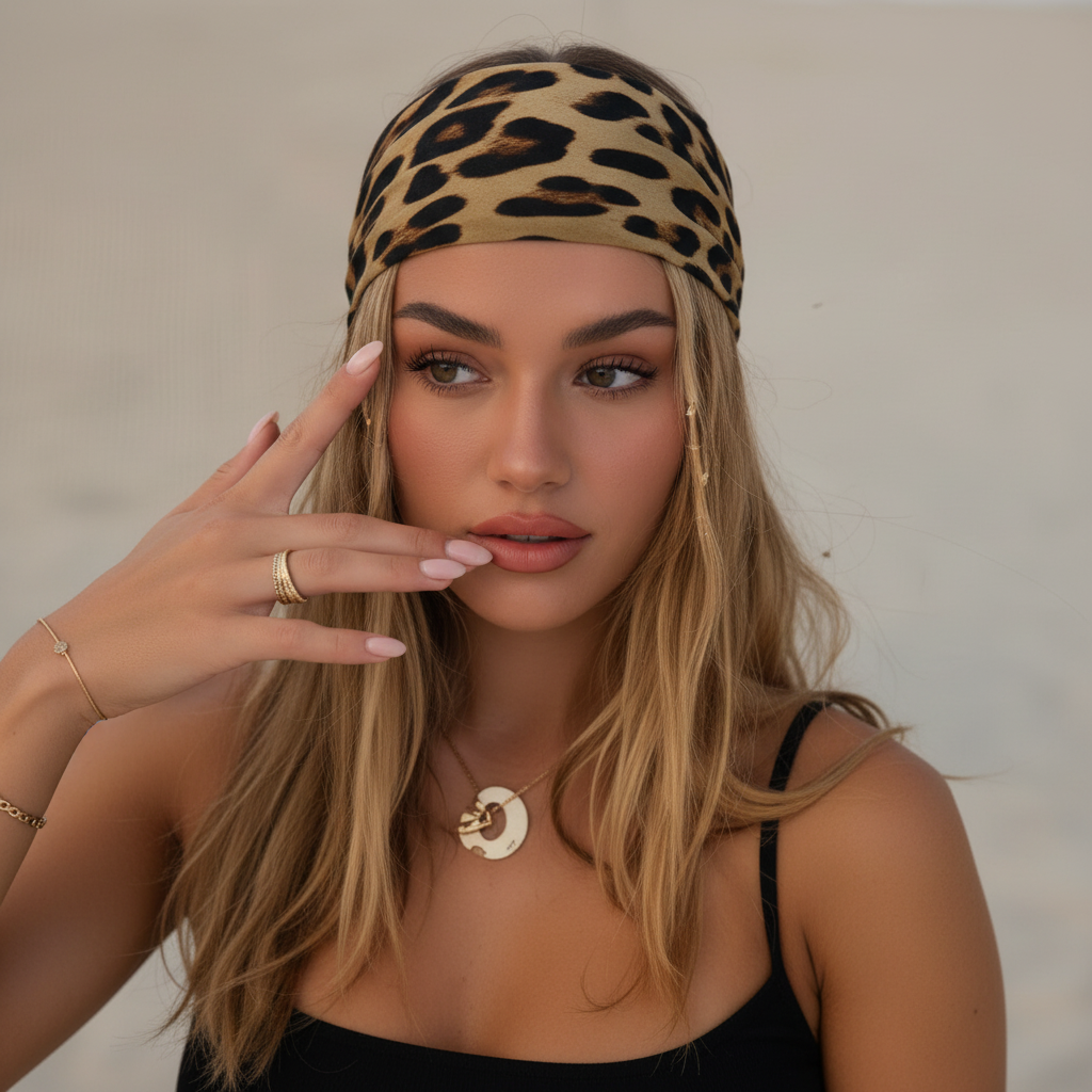 Leopard Print Headscarf