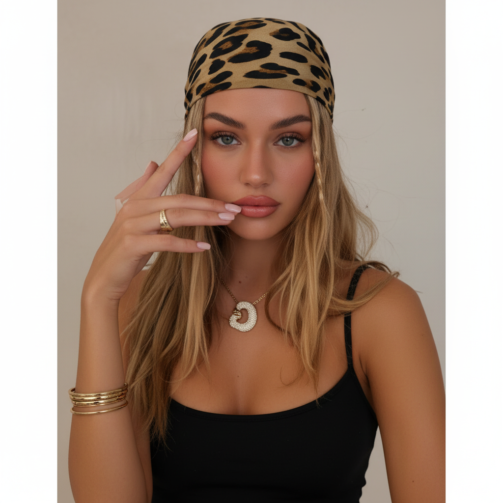 Leopard Print Headscarf