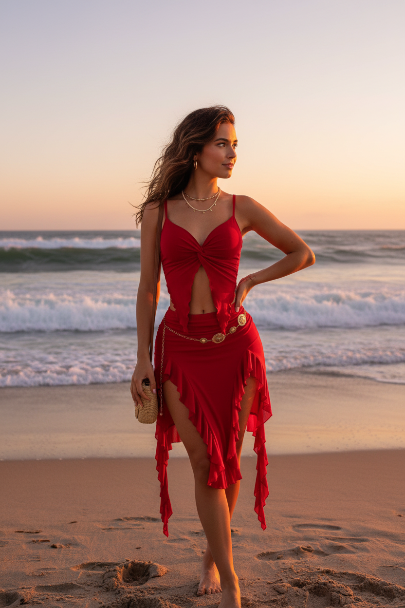 Coastal Ruffle Two-Piece Set