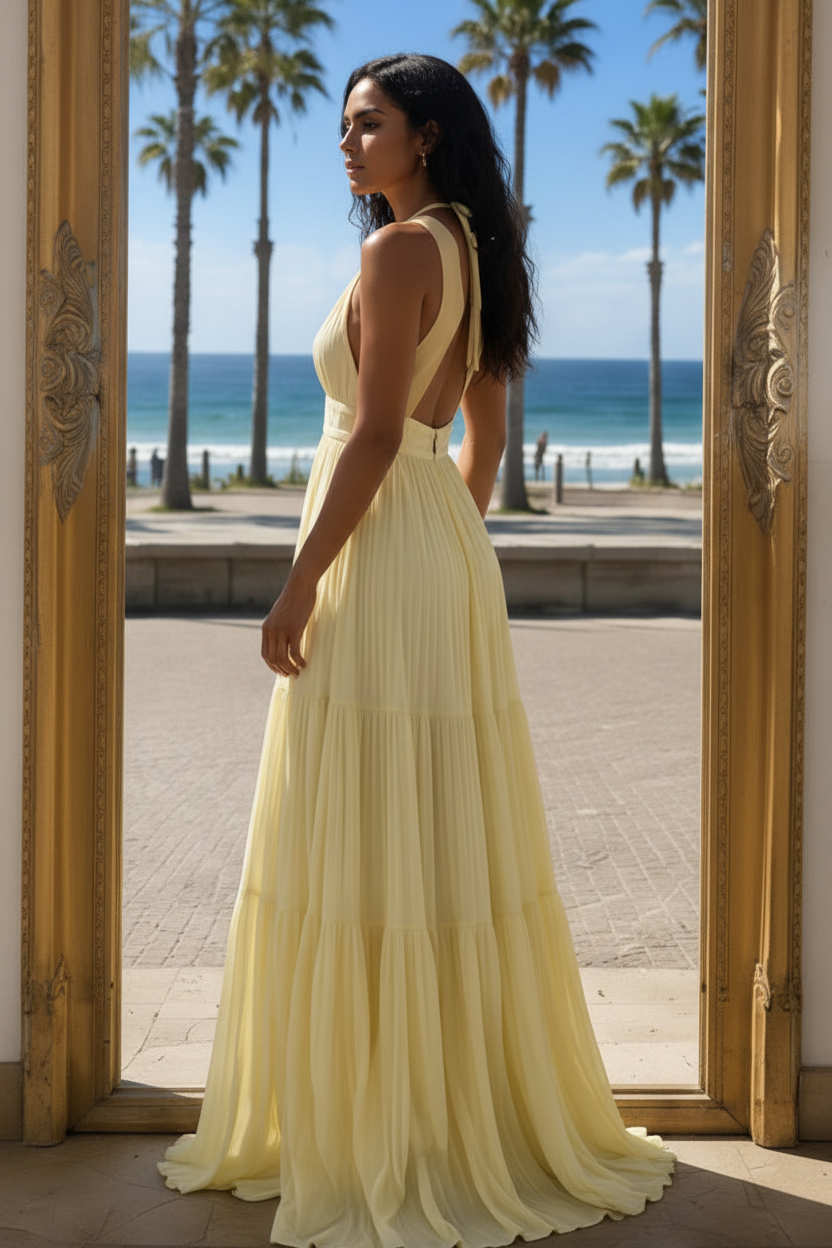 Coastal Divas Brown Off-Shoulder Midi Dress