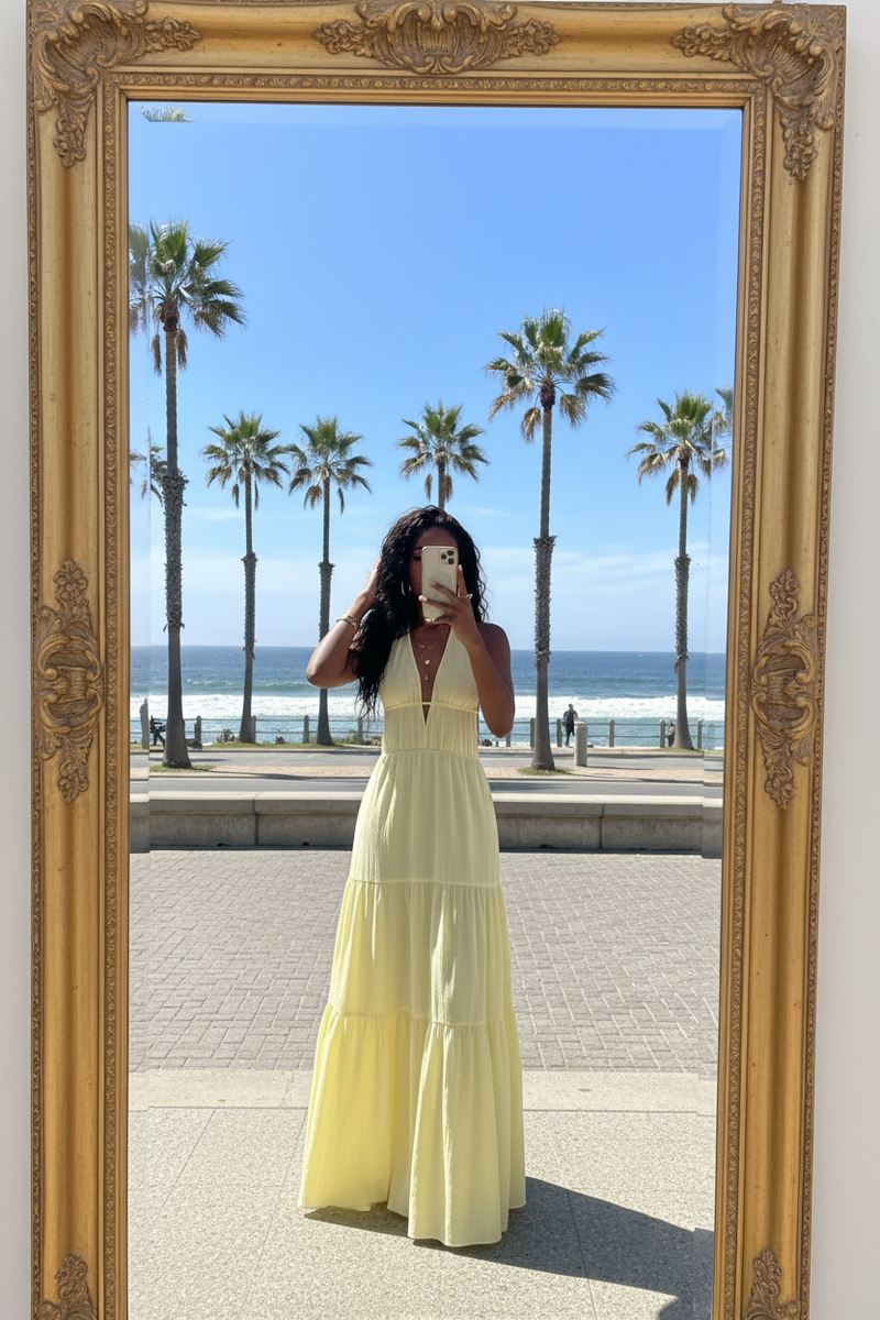 Coastal Divas Brown Off-Shoulder Midi Dress